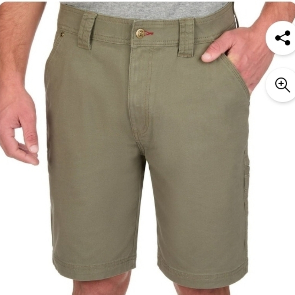 Coleman Men's Fleece Lined Denim Jeans Short Dusty Olive Size 36